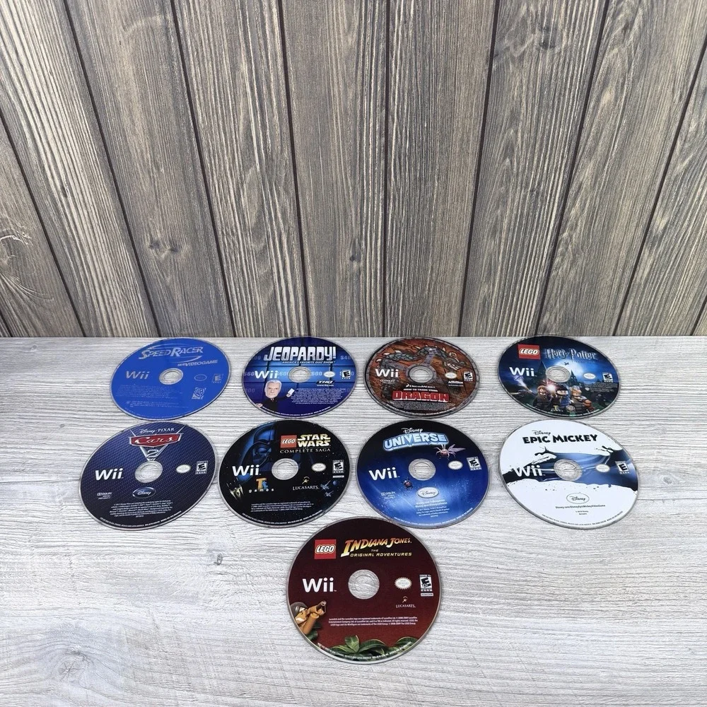 Nintendo Wii - Lot of 9 - Disc Only! Tested Working
